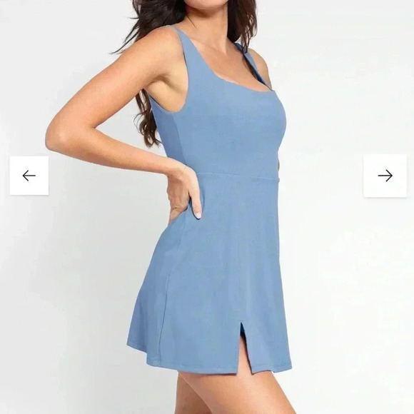 POPILUSH Shapewear Dress Square Neck Workout (pockets on the inner short) - Picture 3 of 9